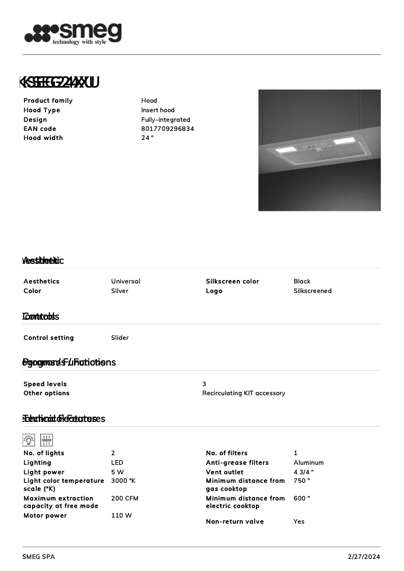 Image de la première page du manuel de l'appareil KSEG24XU