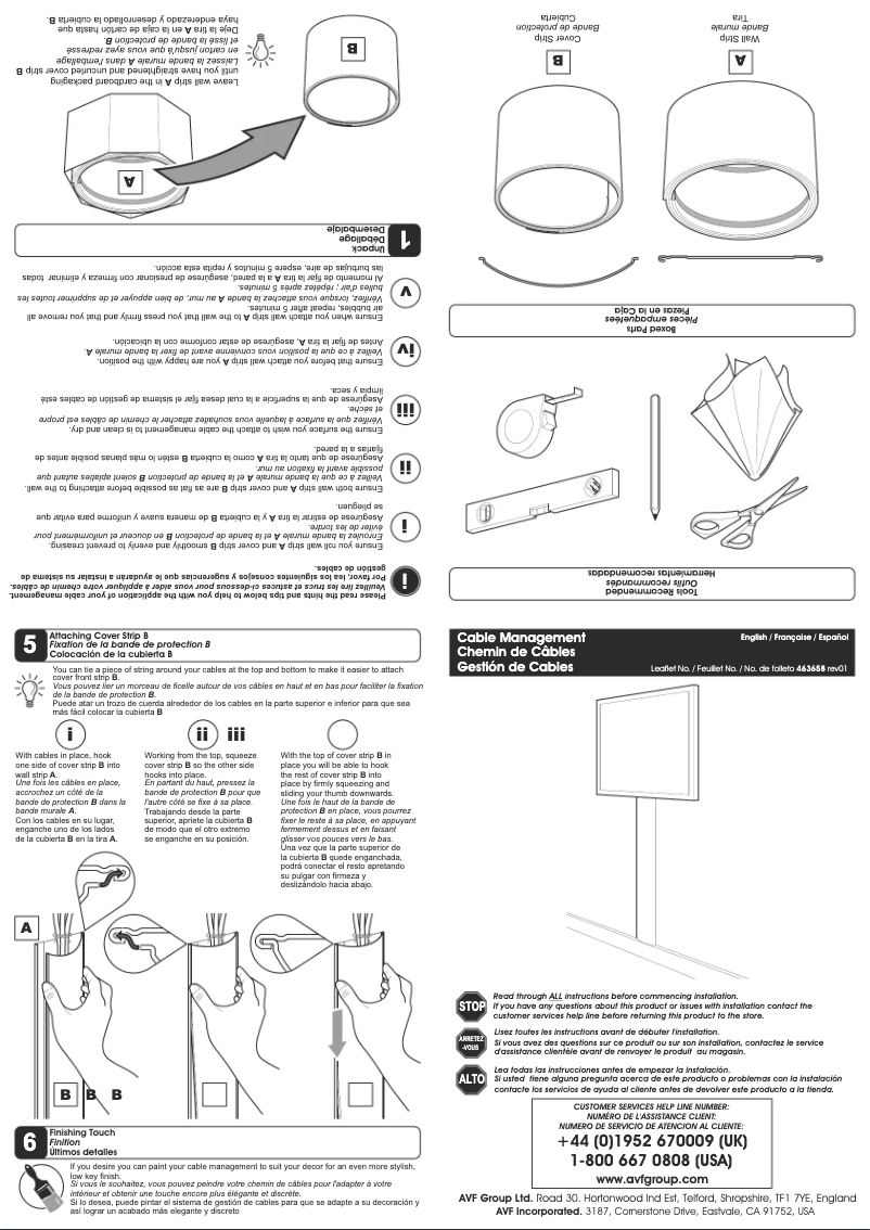 Page 1 de la notice Manuel utilisateur AVF ZA180W