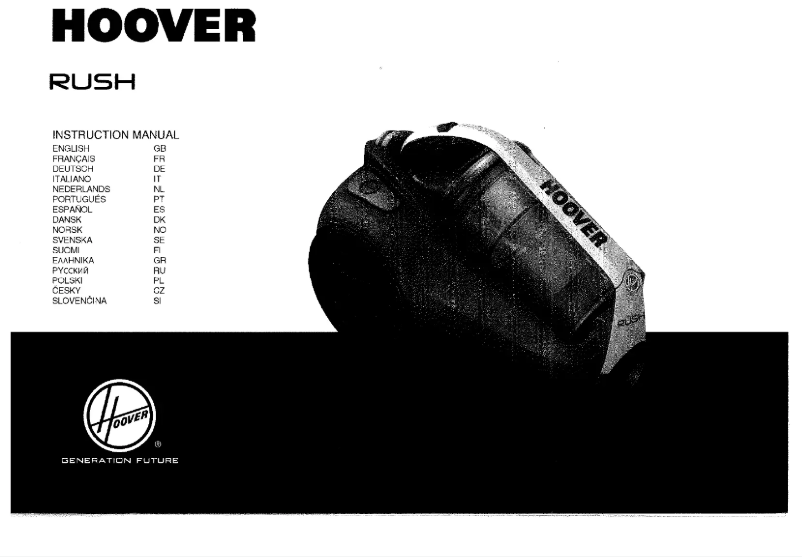 Page 1 de la notice Manuel utilisateur Hoover RushExtra TRE 1405