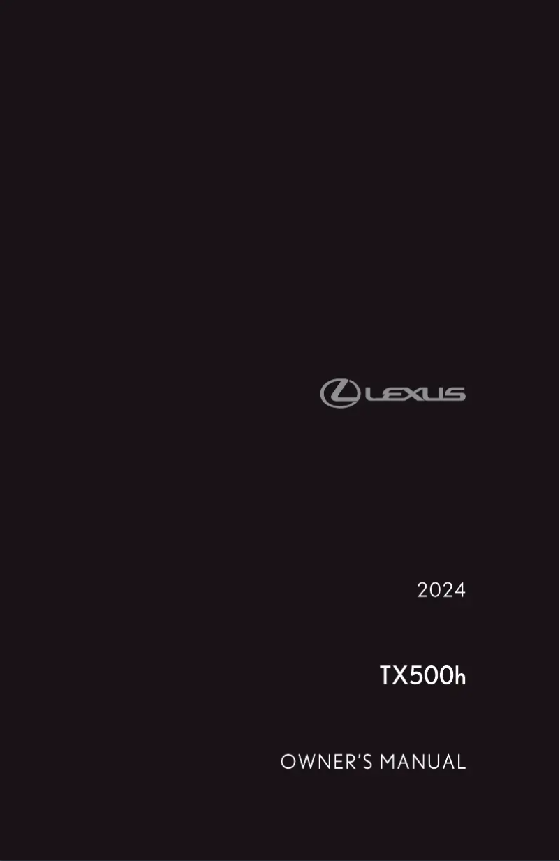 Page 1 de la notice Manuel utilisateur Lexus Tx (2024)