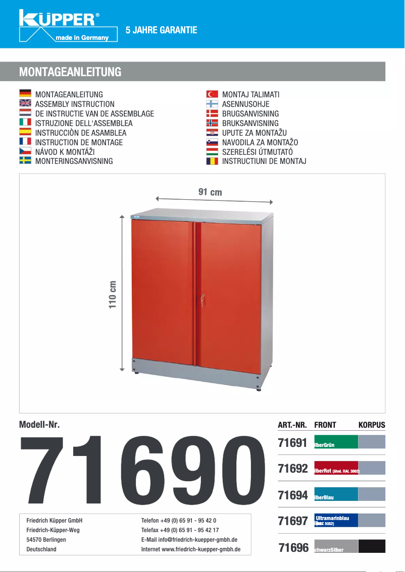 Page n°1 - Manuel utilisateur Küpper 71697
