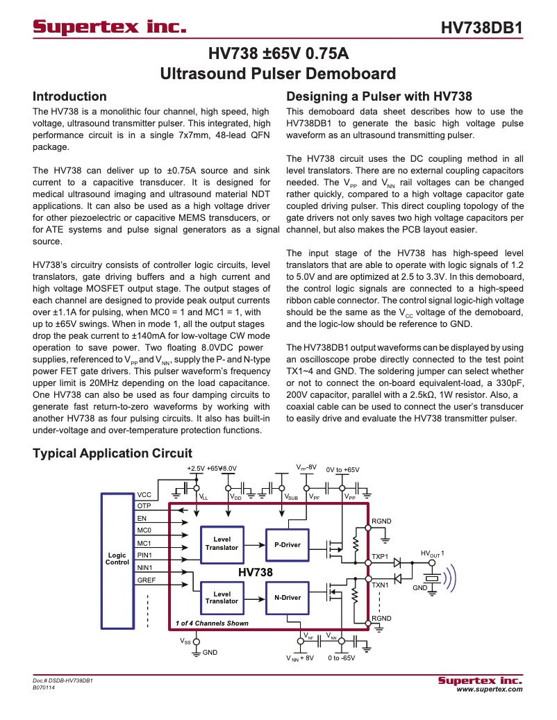 Página 1 del manual Manual de usuario Microchip HV738DB1