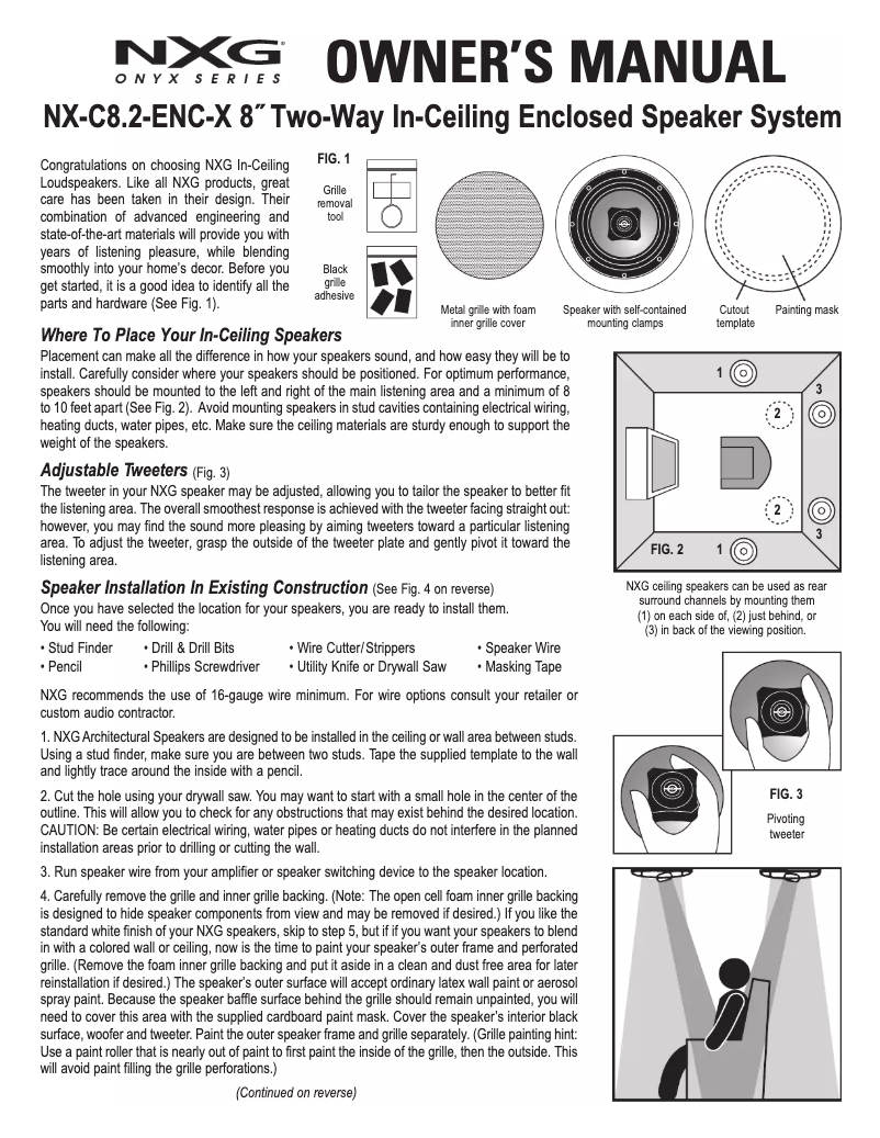 Page n°1 - Manuel utilisateur Nxg Onyx NX-C8.2-ENC-X
