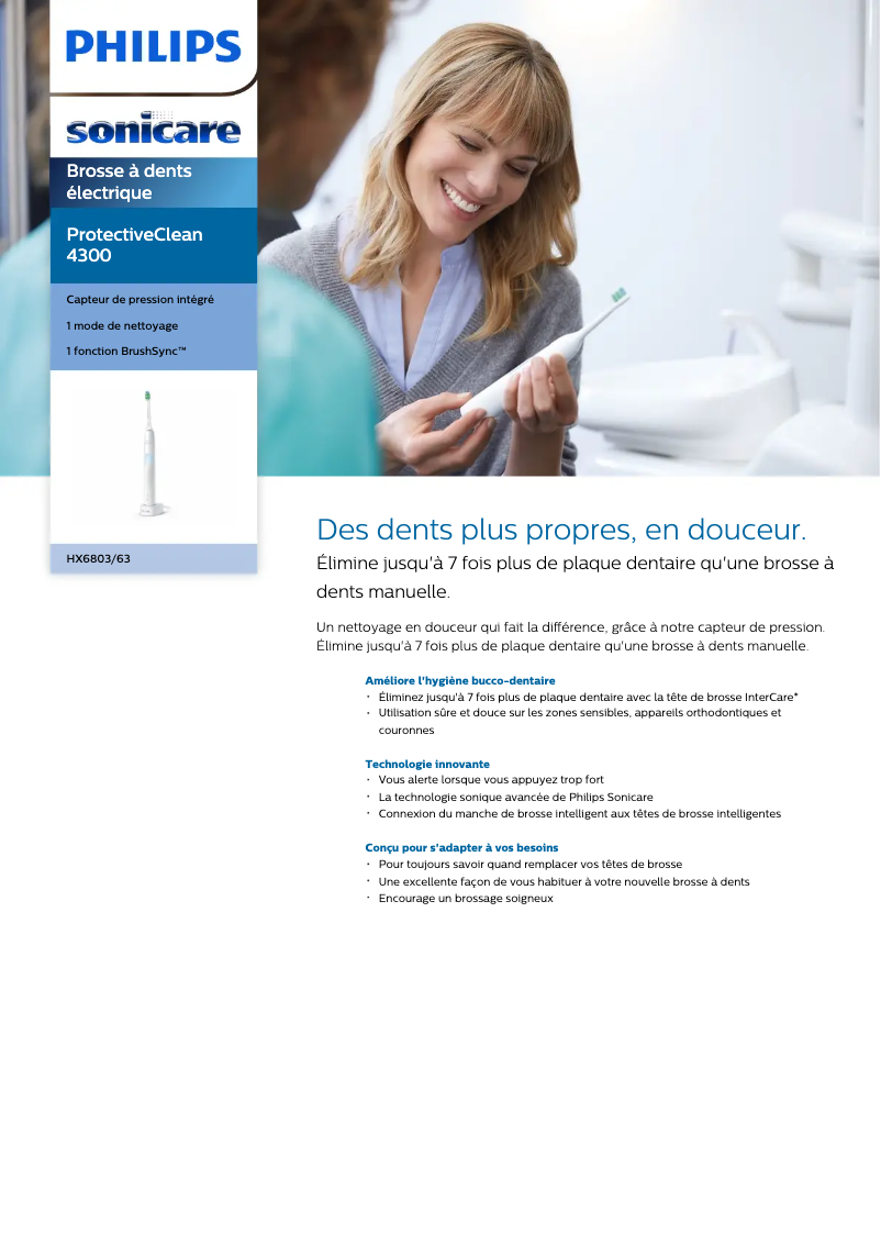 Page n°1 - Fiche technique Philips Sonicare ProtectiveClean 4300