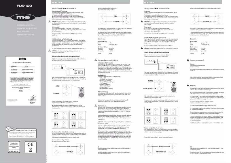 Page 1 de la notice Manuel utilisateur m-e FLS-100