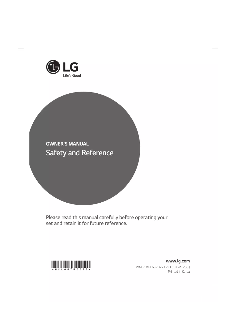Page n°1 - Manuel utilisateur LG 32LF6509