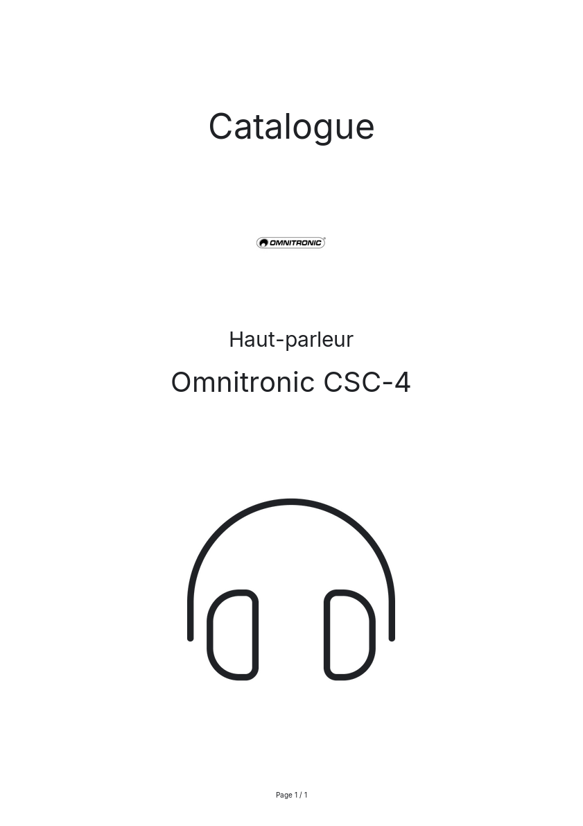 Page n°1 - Catalogue Omnitronic CSC-4