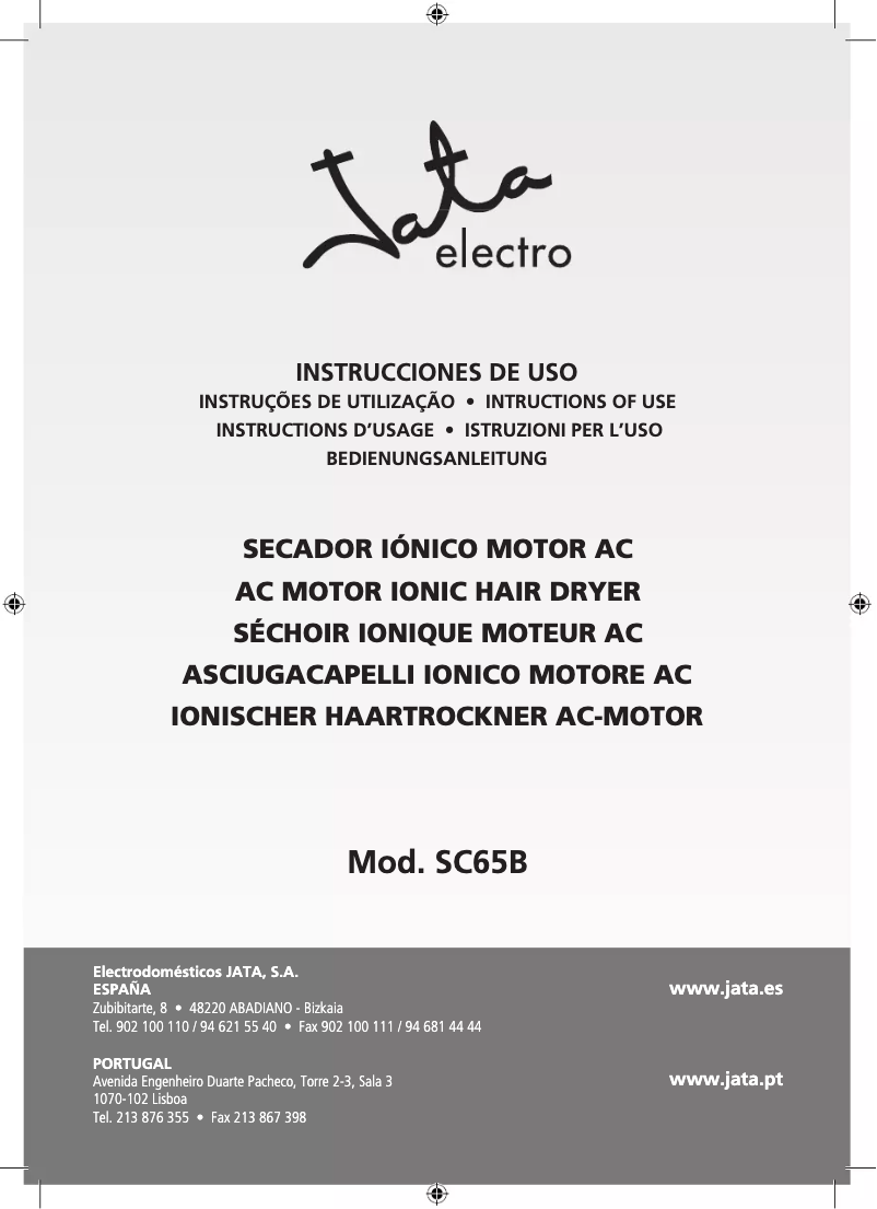 Page n°1 - Manuel utilisateur Jata SC65B