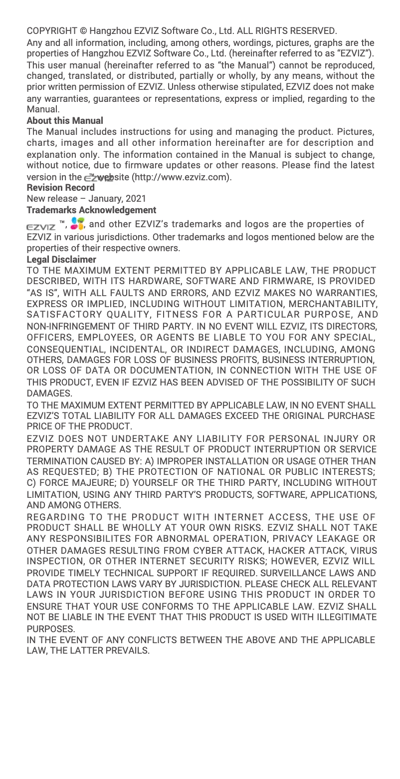 Página 1 del manual Manual de usuario EZVIZ eLife 2K+