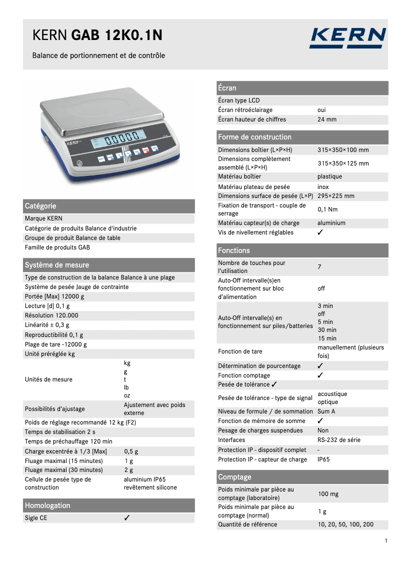 Image de la première page du manuel de l'appareil GAB 12K0.1N