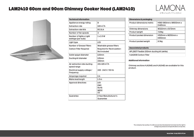Page n°1 - Fiche technique Lamona LAM2410