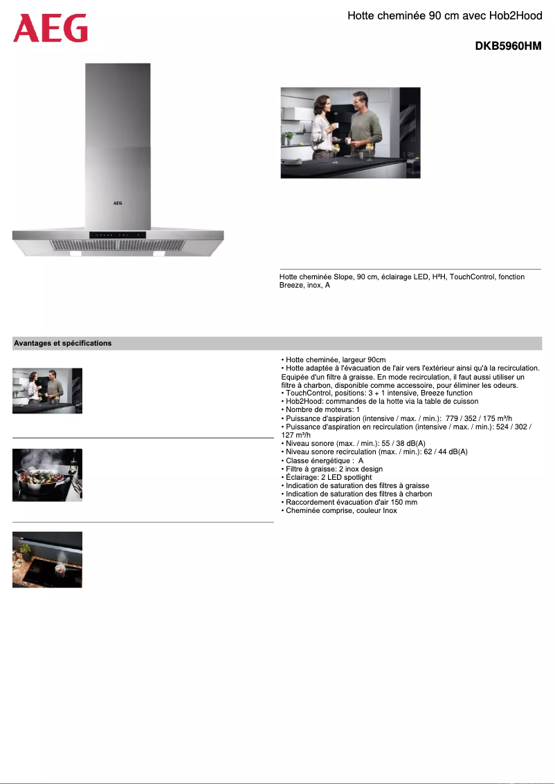 Page n°1 - Fiche technique AEG DKB5960HM