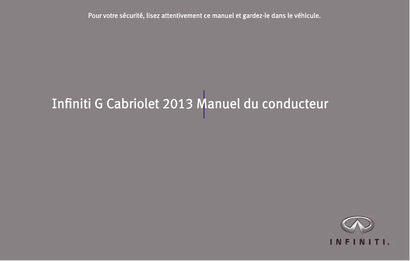 Image de la première page du manuel de l'appareil Q60 Convertible (2013)