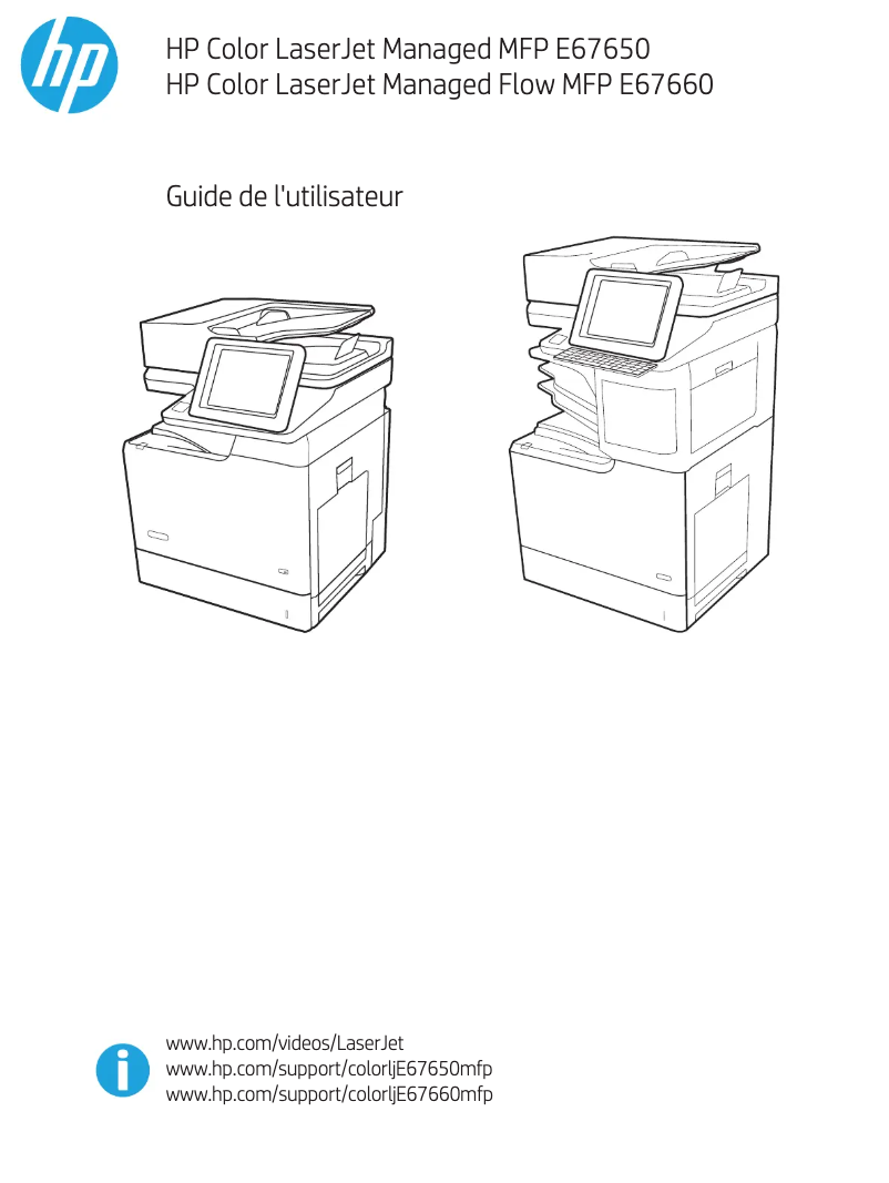 Page 1 de la notice Manuel utilisateur HP Color LaserJet Managed MFP E67560