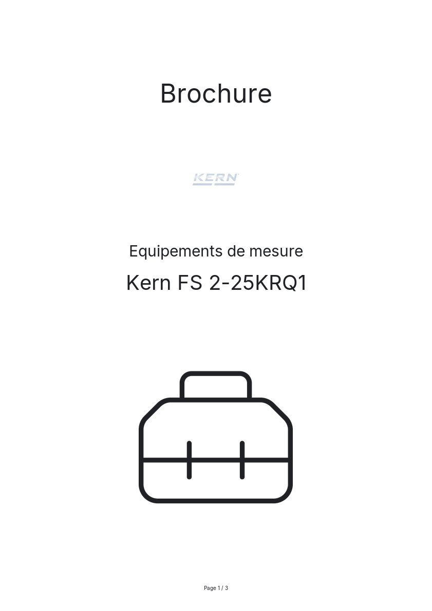 Page n°1 - Brochure Kern FS 2-25KRQ1