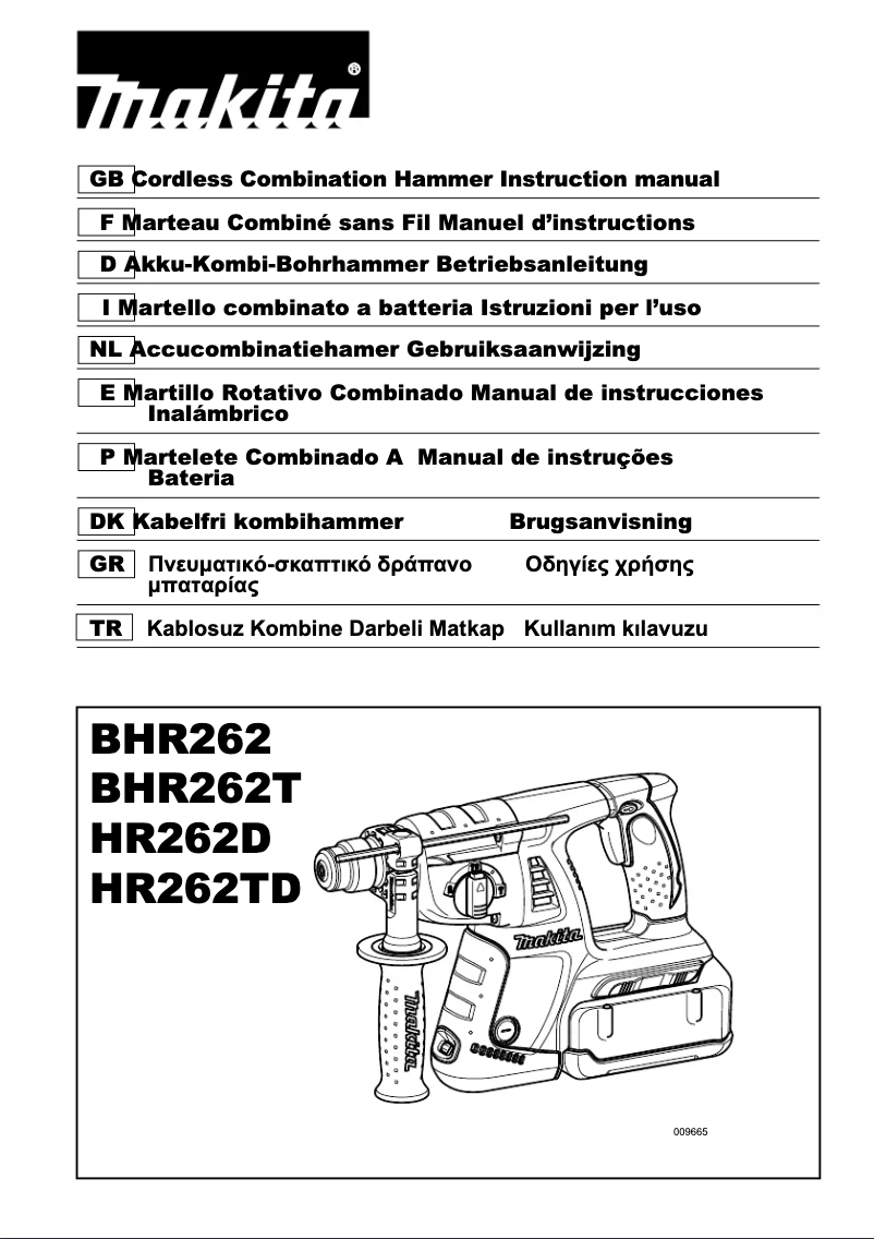 Page n°1 - Manuel utilisateur Makita HR262TD