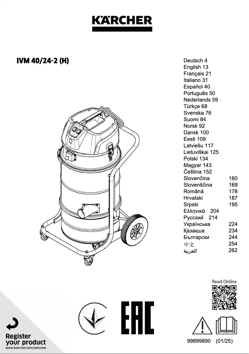 Page n°1 - Manuel utilisateur Kärcher IVM 40/24-2