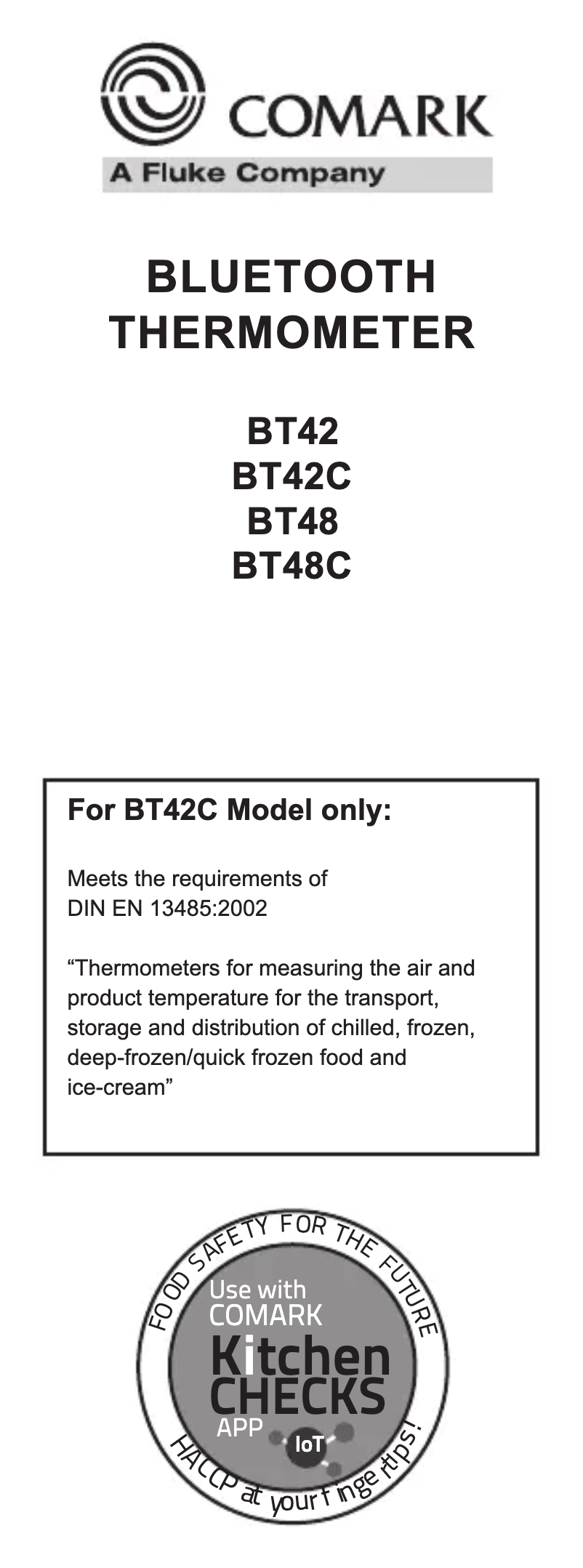 Page 1 de la notice Manuel utilisateur Comark BT42C
