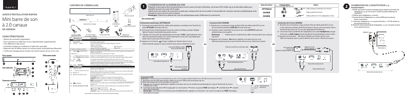 Page n°1 - Guide de démarrage rapide Insignia NS-HMSB20