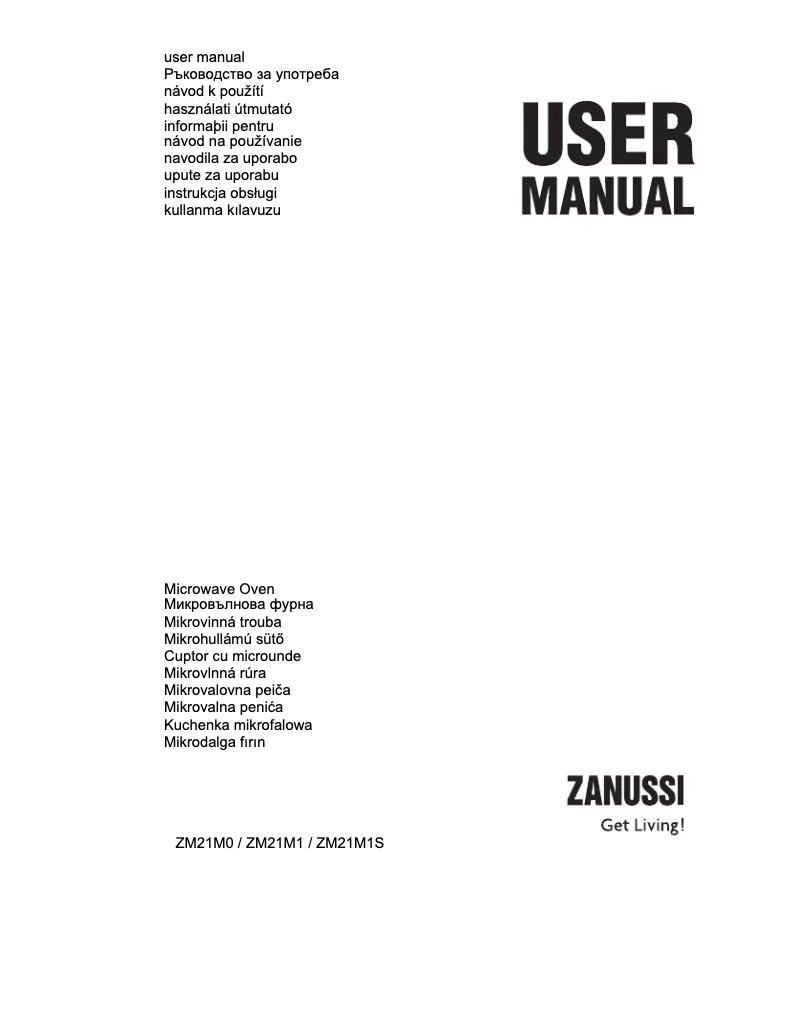 Page n°1 - Manuel utilisateur Zanussi ZM 21 MGS