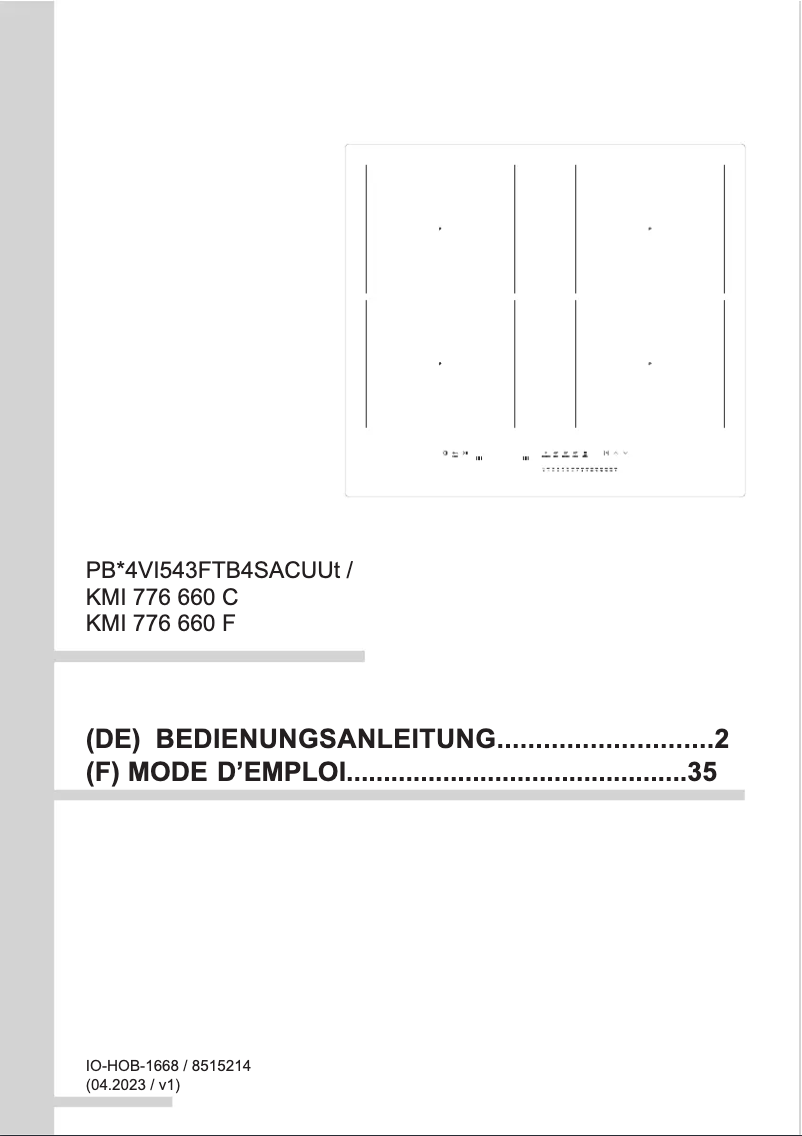 Page n°1 - Manuel utilisateur Amica KMI 776 660 F