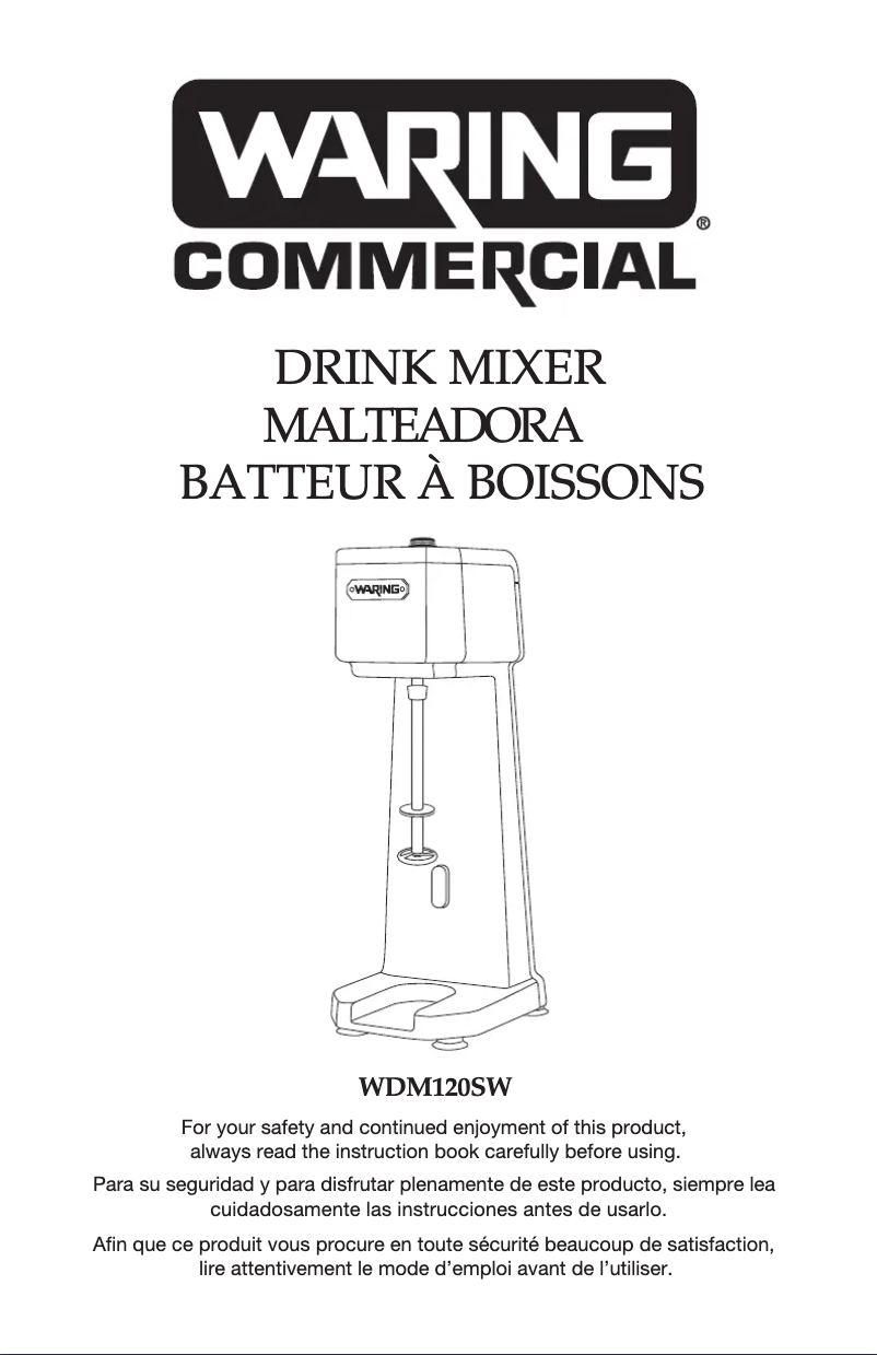 Page n°1 - Manuel utilisateur Waring Commercial WDM120SW