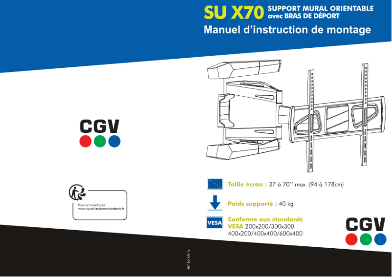 Page 1 de la notice Manuel utilisateur CGV SU-X70