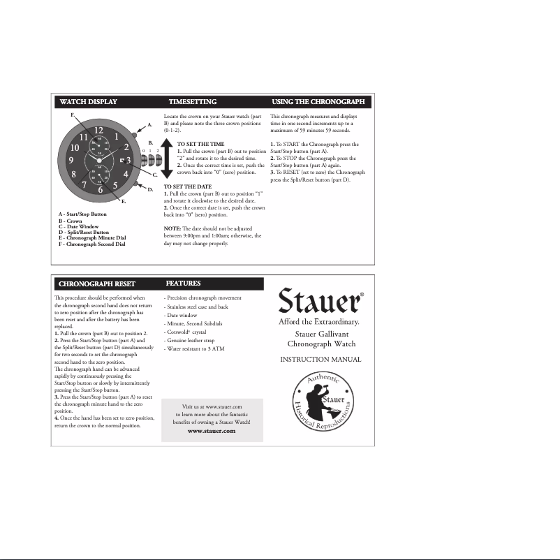 Page n°1 - Manuel utilisateur Stauer 35018