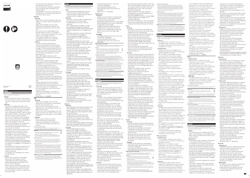 Page 1 de la notice Manuel utilisateur Philips ProBlend HR3571