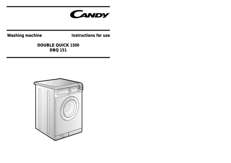 Page n°1 - Manuel utilisateur Candy LB DOUBLE QUICK 151