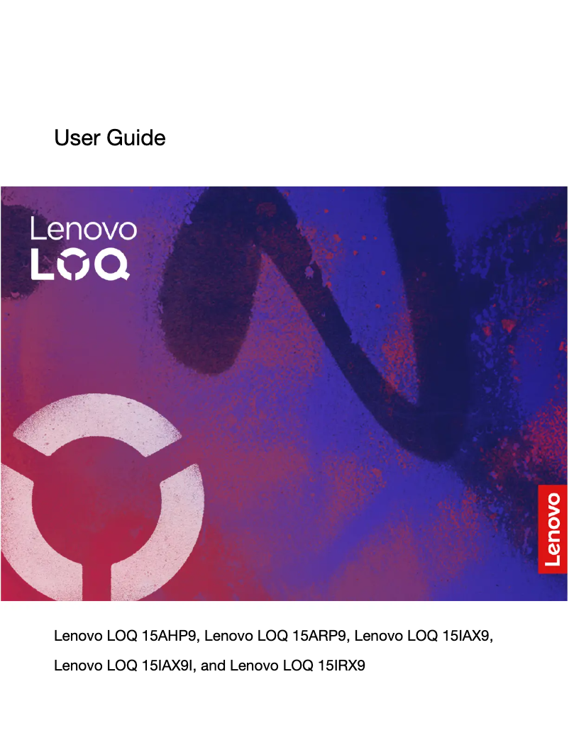 Page n°1 - Manuel utilisateur Lenovo LOQ 15IAX9I