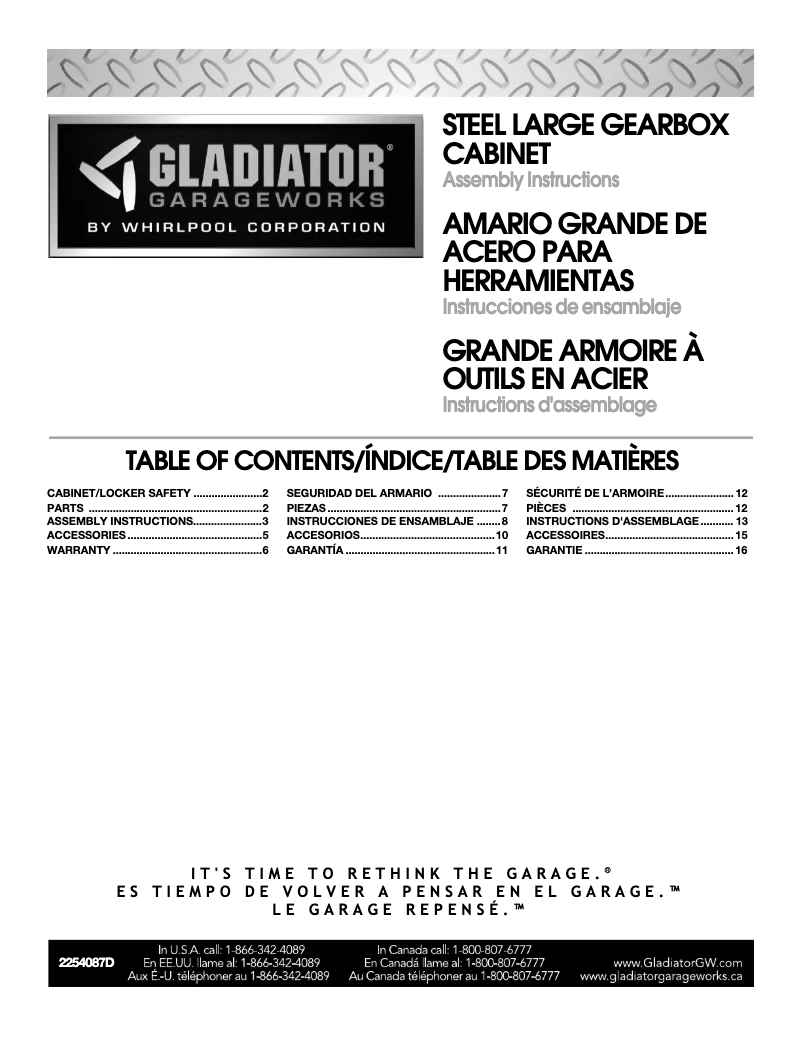 Page n°1 - Guide d'installation Gladiator GALG36KDYG