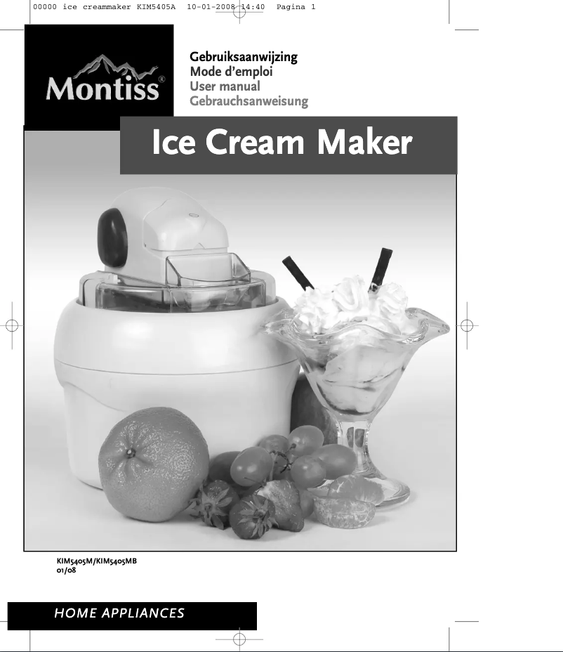 Page n°1 - Manuel utilisateur Montiss KIM5405M