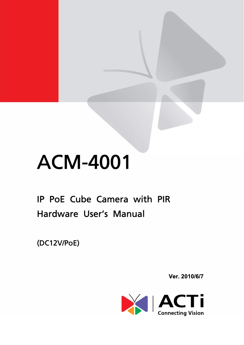 Image de la première page du manuel de l'appareil ACM-4001