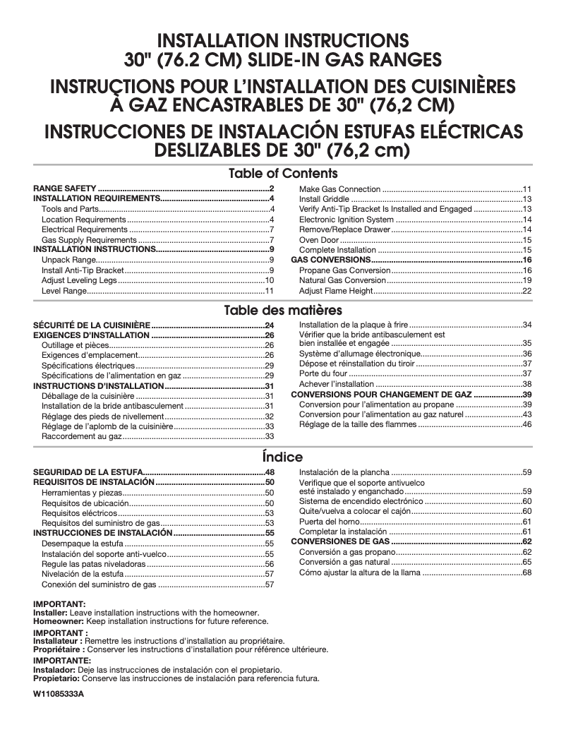 Page 1 de la notice Instructions / montage Whirlpool WEG750H0HV