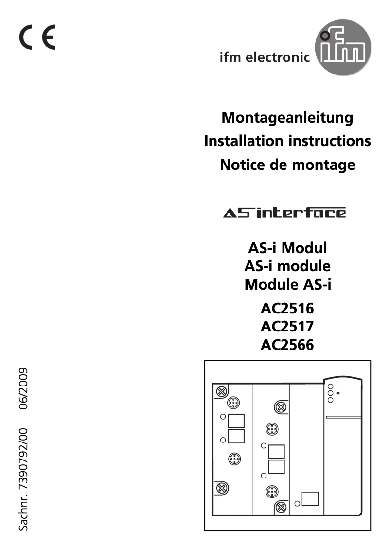 Page 1 de la notice Manuel utilisateur IFM AC2566