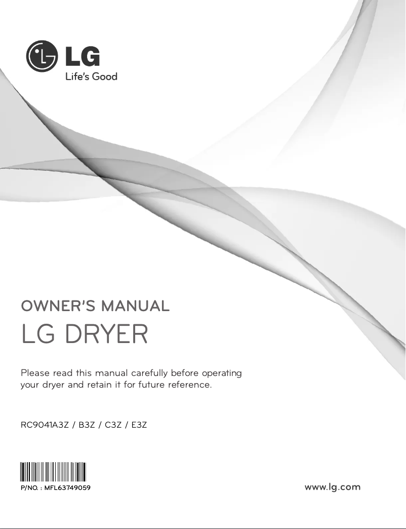 Página 1 del manual Manual de usuario LG RC9041E3Z