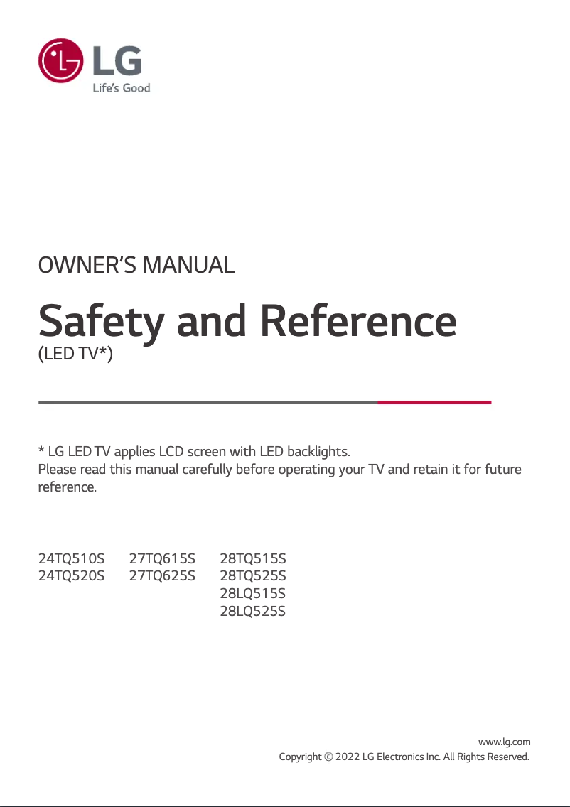 Image de la première page du manuel de l'appareil 28TQ525S