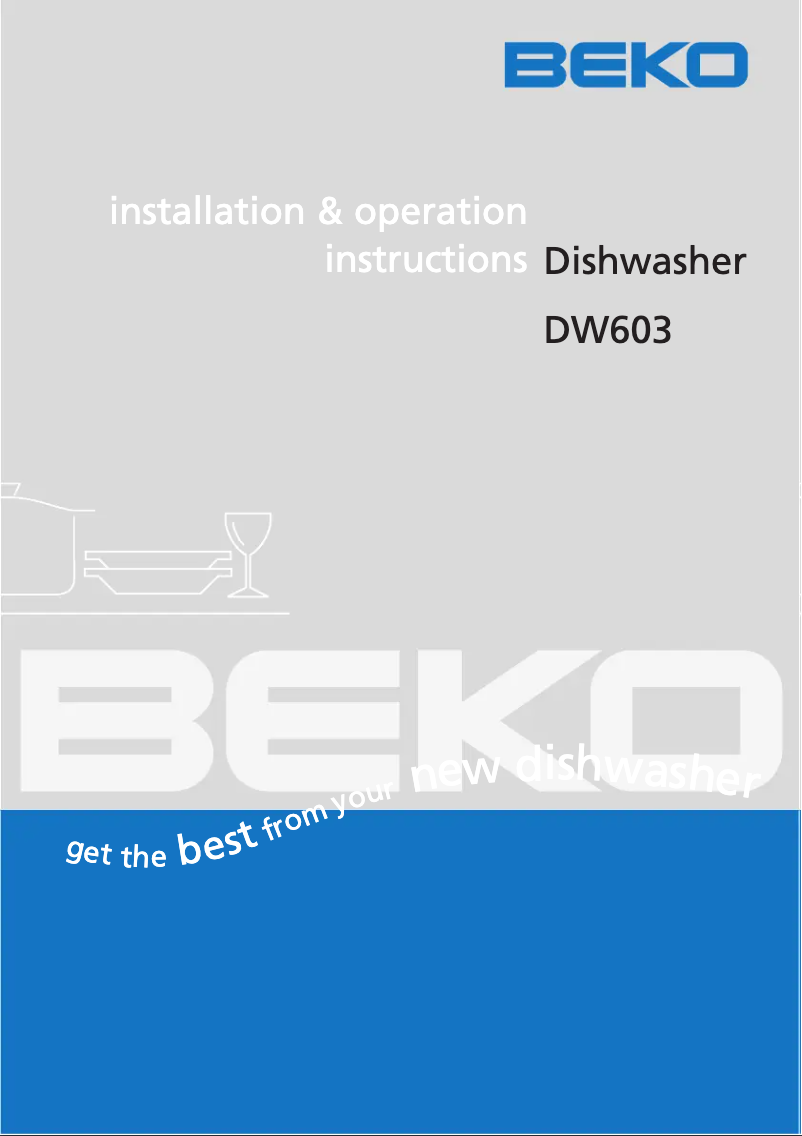 Page 1 de la notice Manuel utilisateur Beko DW603