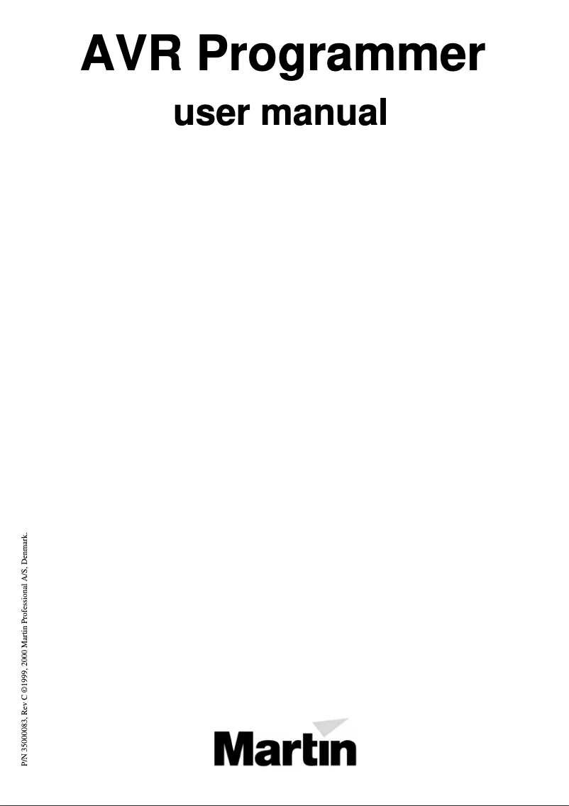 Page n°1 - Manuel utilisateur Martin AVR Programmer