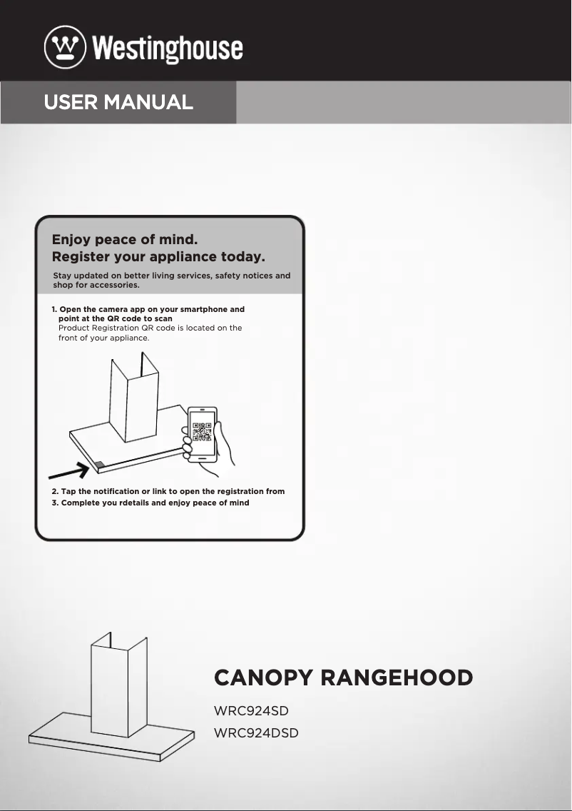 Page n°1 - Manuel utilisateur Westinghouse WRC924SD