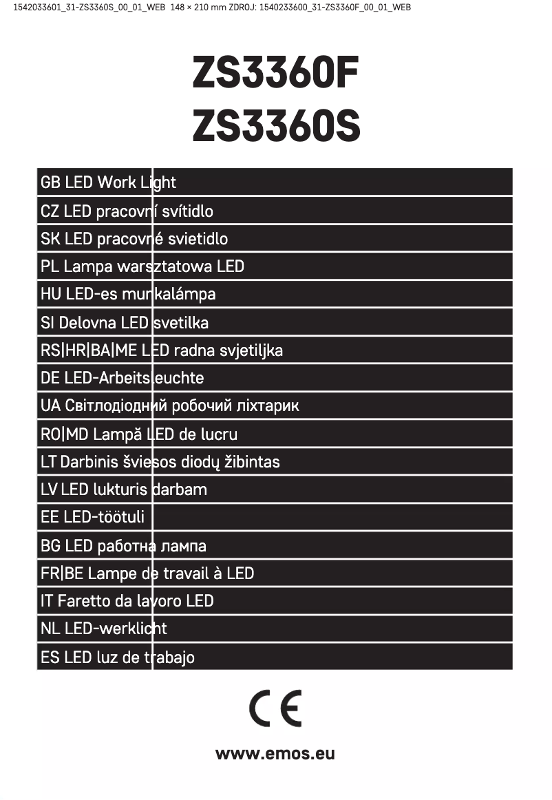 Image de la première page du manuel de l'appareil ZS3360S