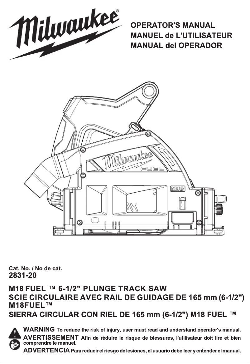 Image de la première page du manuel de l'appareil M18 Fuel 2831-21