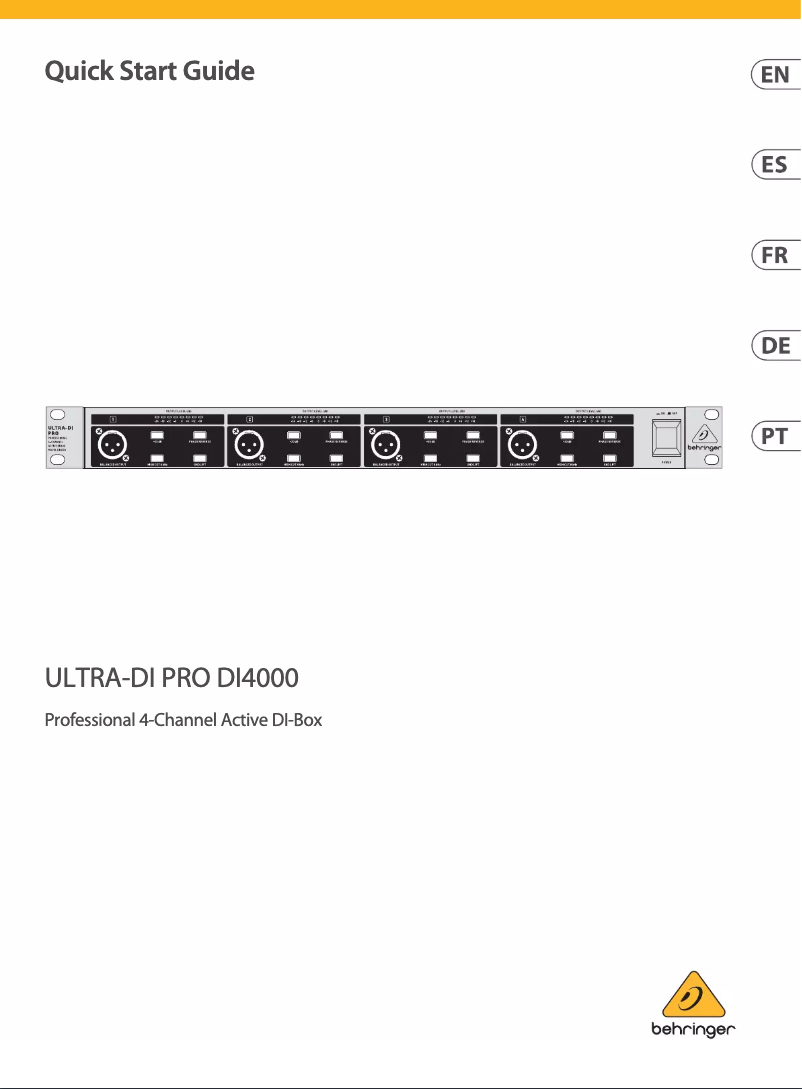 Page n°1 - Manuel utilisateur Behringer ULTRA-DI Pro DI4000