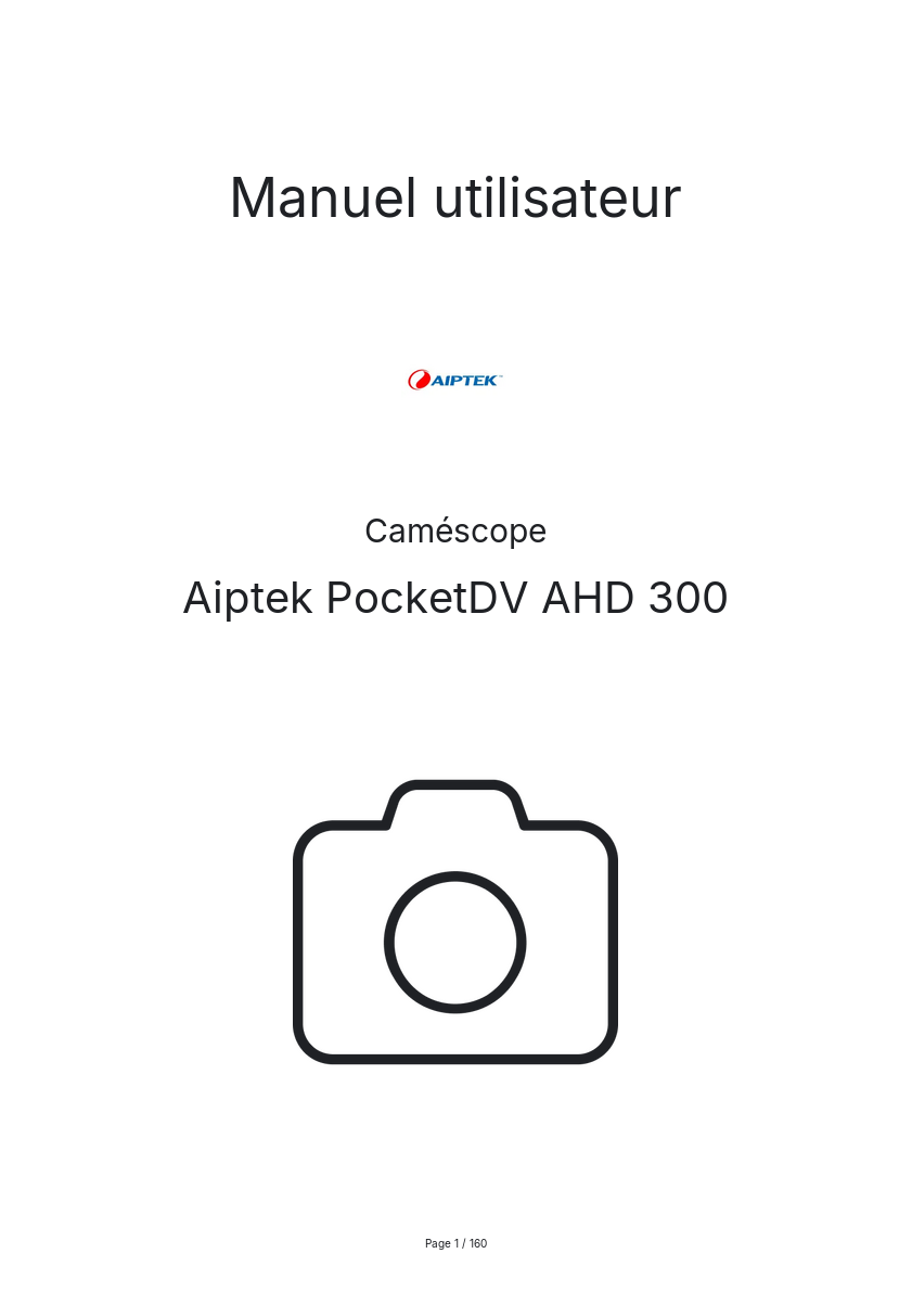 Image de la première page du manuel de l'appareil PocketDV AHD 300