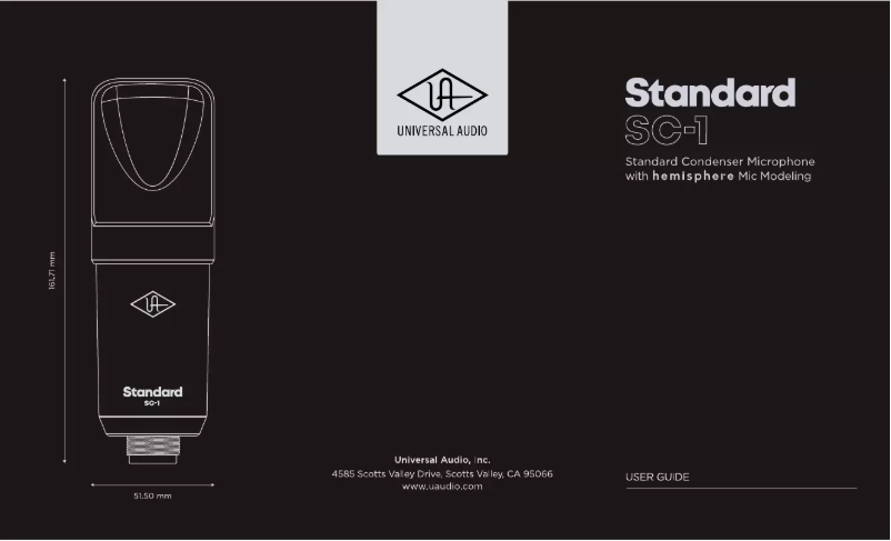 Page n°1 - Manuel utilisateur Universal Audio Standard SC-1