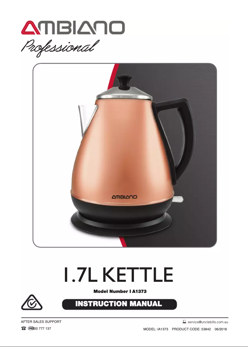 Page n°1 - Manuel utilisateur Ambiano IA1372