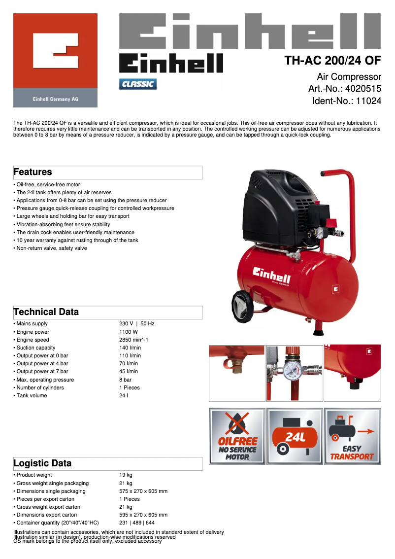 Image de la première page du manuel de l'appareil TH-AC 200/24 OF