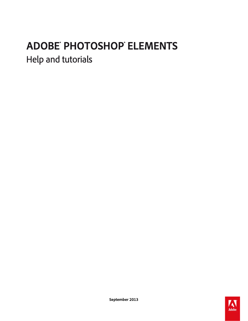 Page n°1 - Mode d'emploi Adobe Photoshop Elements 12