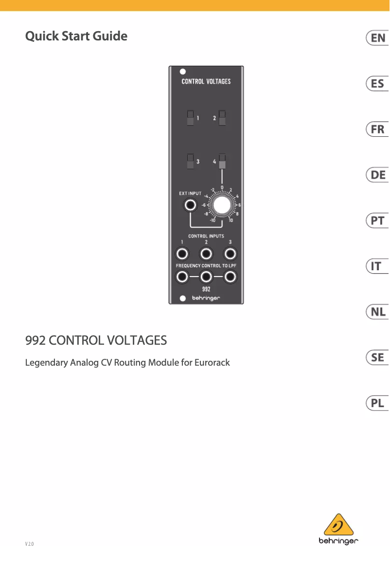 Image de la première page du manuel de l'appareil 992 Control Voltages